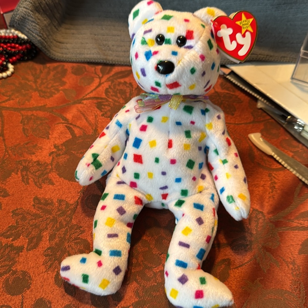 Ty 2K  2000 Colorful Polka Dot Bear Plush Toy - Picture 4 of 5